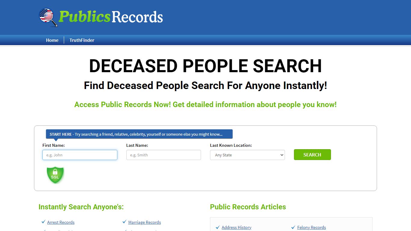 Find Deceased People Search For Anyone Instantly!